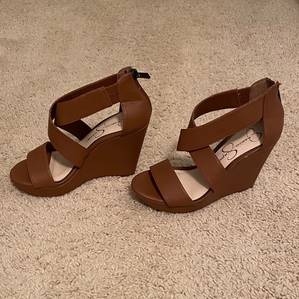 Brown Wedge Sandals | Size: 5.5